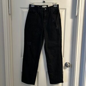 NWT Universal Thread Vintage Straight Leg Jeans Black Size 0‎
